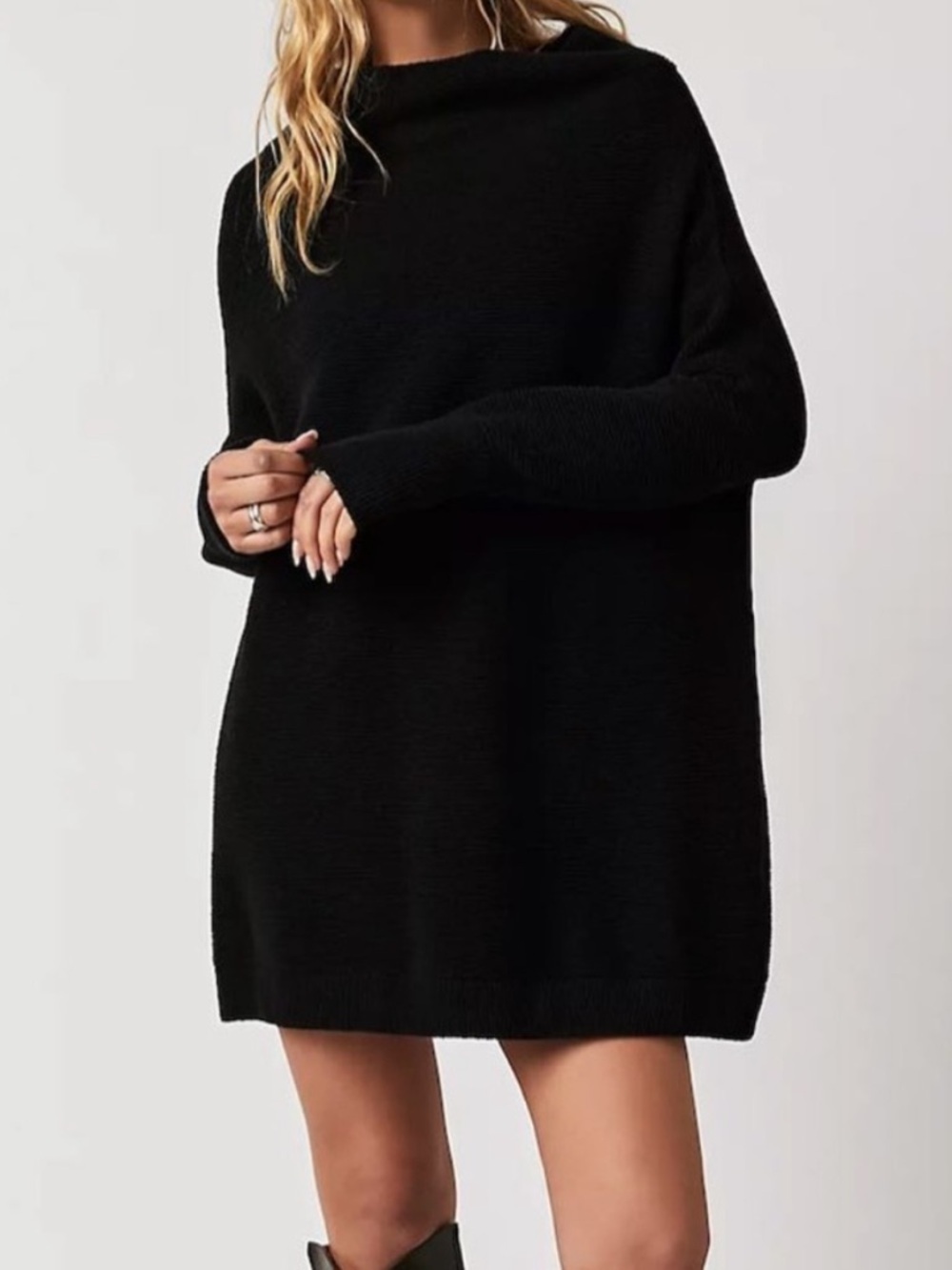Free People Black Turtleneck Sweater small